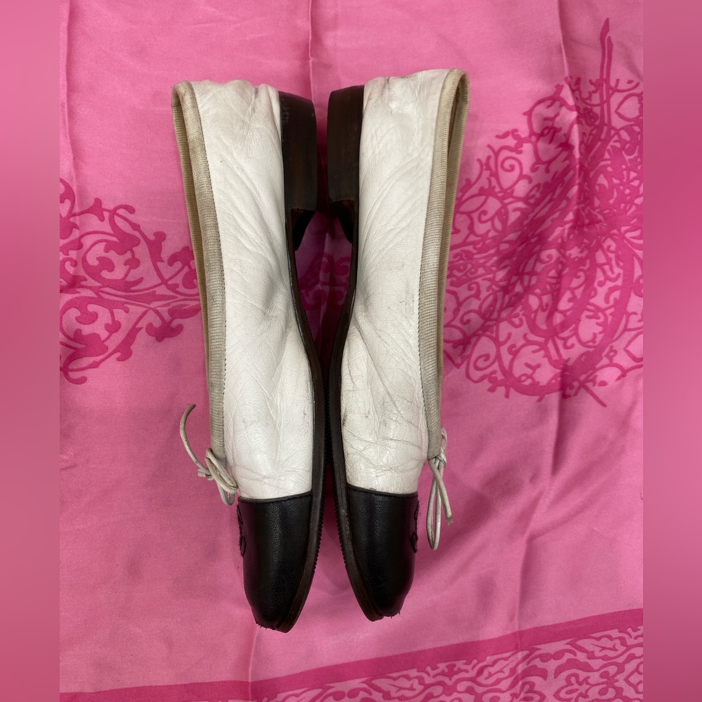 Chanel vintage leather ballerina flats size 37.5 - Picture 2 of 8